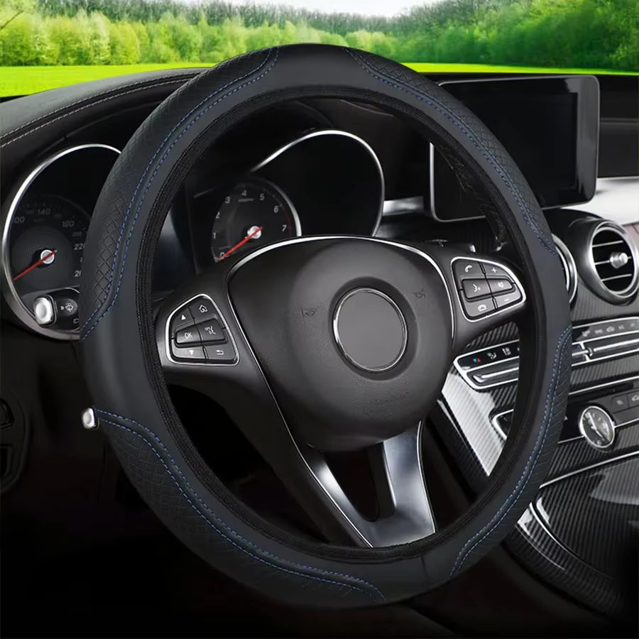 Car Steering Wheel Cover Has No Inner Ring Steering Wheel Cover anti Slip Breathable Cover Universal Microfiber Leather