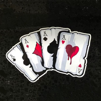 Car Sticker Playing Card a Reflective Personality Sticker Poker Monster Hat Sticker Car Sticker New