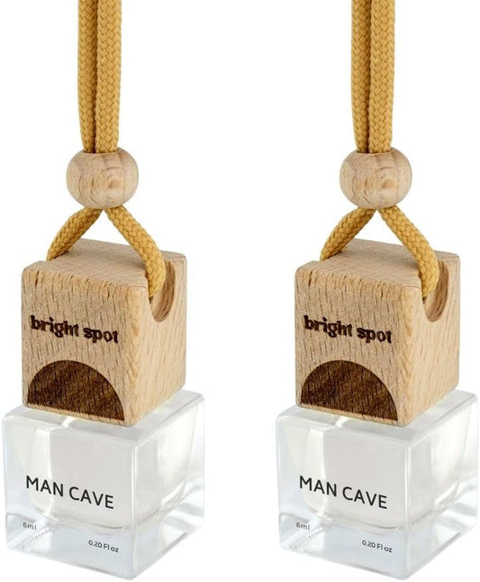 Man Cave Car Air Freshener - Premium Car Hanging Diffuser, Long-Lasting Fragrance up to 120 Days for Auto and Home | Sophisiticated & Woody |Tobacco, Vanilla, Woods | 2-Pack