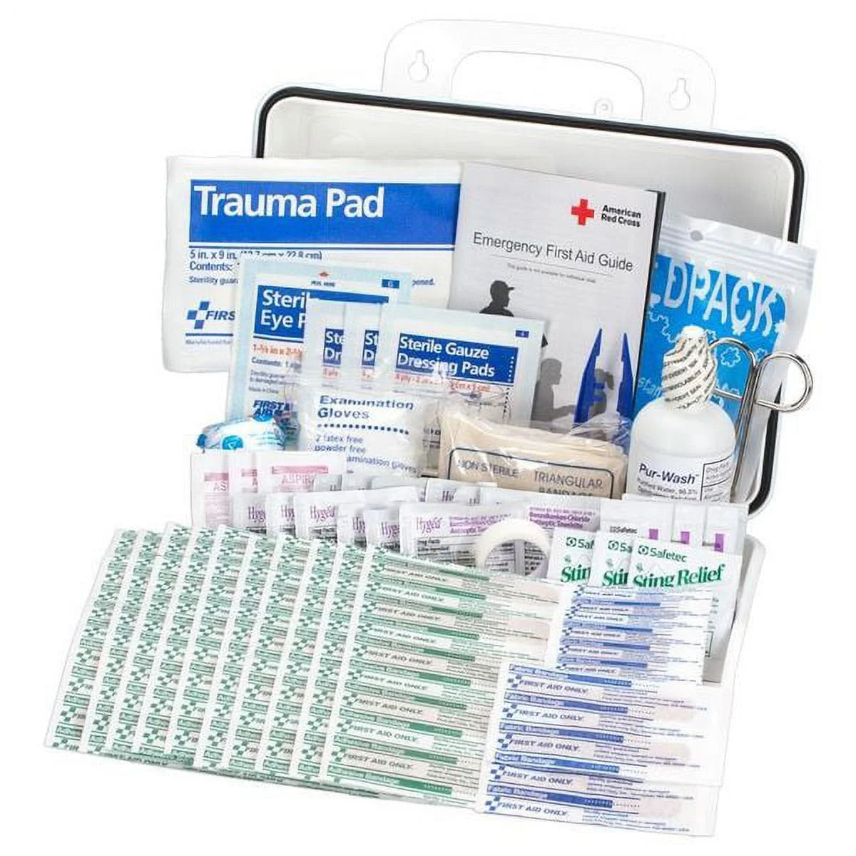 First Aid Kit W/House,107Pcs,3X7",Wht 223