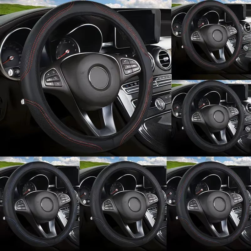 Car Steering Wheel Cover Has No Inner Ring Steering Wheel Cover anti Slip Breathable Cover Universal Microfiber Leather