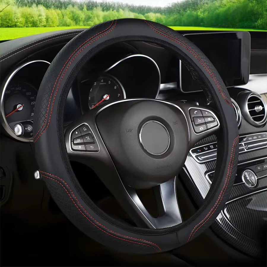 Car Steering Wheel Cover Has No Inner Ring Steering Wheel Cover anti Slip Breathable Cover Universal Microfiber Leather