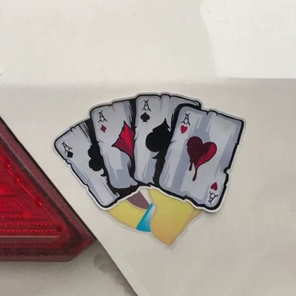 Car Sticker Playing Card a Reflective Personality Sticker Poker Monster Hat Sticker Car Sticker New